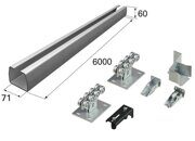 Фурнитура, ролики для откатных ворот DoorHan, 71Х60Х3,5  балка -  6 метров , вес ворот до 400кг.